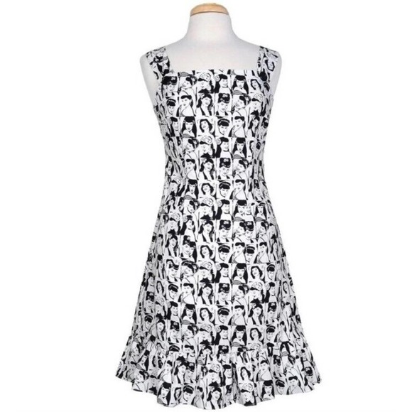 Bernie Dexter Photo Booth Fellini Pinup Couture Dress Women's Size S With Pocket - Picture 2 of 11
